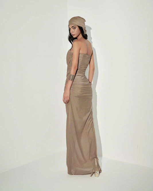 OIA Rafael Maxi Dress - BROWN