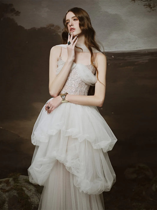 [品牌授权] LINH PHUNG White Nuvia Maxi Dress