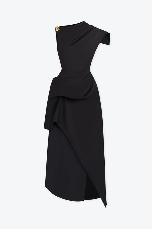 BYDENIO Calla Asymmetric Midi Dress