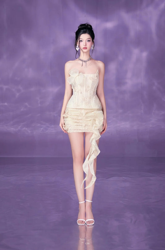 [品牌授权]By Jenny Yellow Dolia Top& Skirt