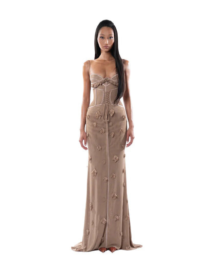 [品牌授权] HUELLEY ROSE Pink Lsla Maxi Dress