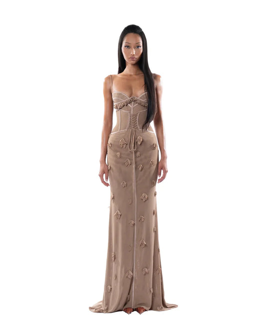 [品牌授权] HUELLEY ROSE Pink Lsla Maxi Dress