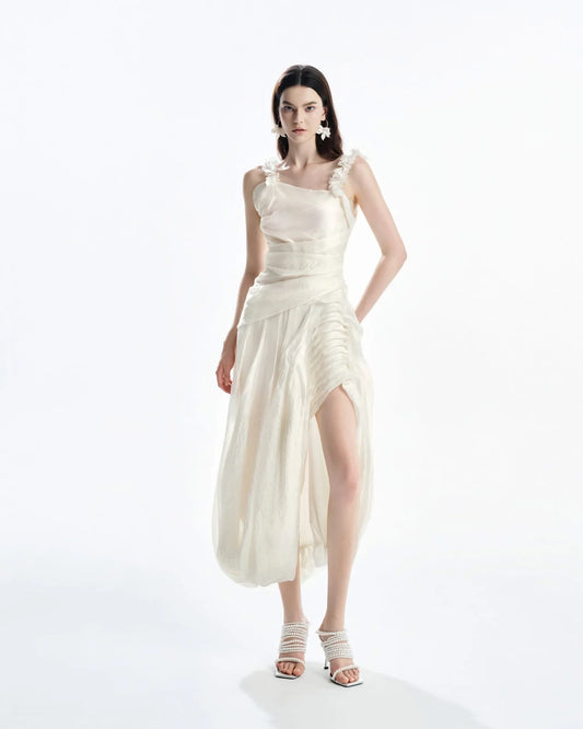[品牌授权]MUST HAVE 3D Floral Straps Wrap Dress