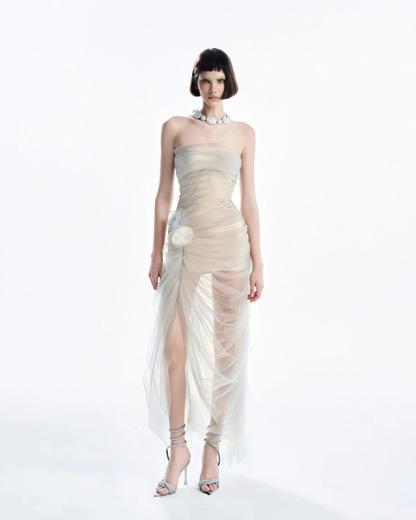 [品牌授权] MUST HAVE Strapless Color-Blocked Mesh Dress Regular price