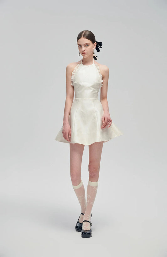 [品牌授权]FA SOGNO White Backless Mini Dress
