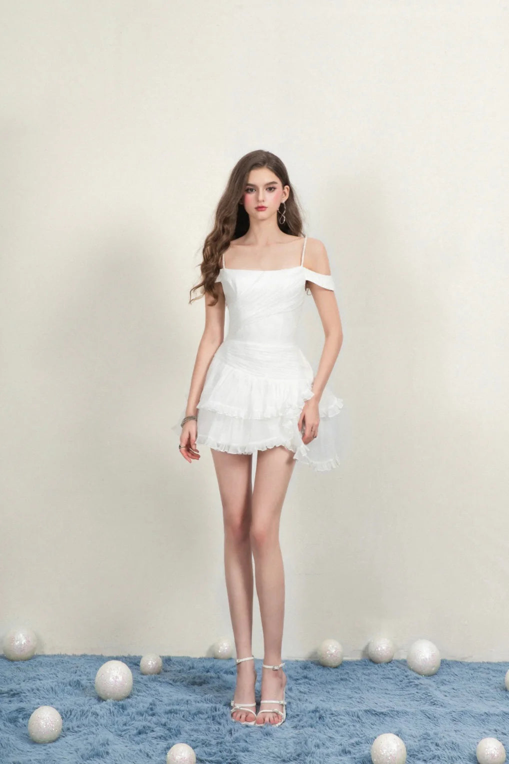 [品牌授权] CICI White HANNI Pleated Mini Dress