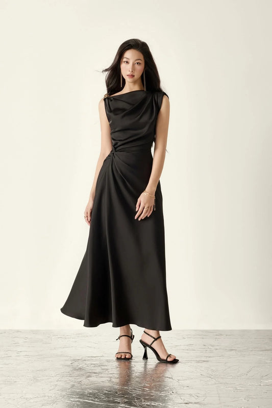 BYDENIO Twisted midi drape dress