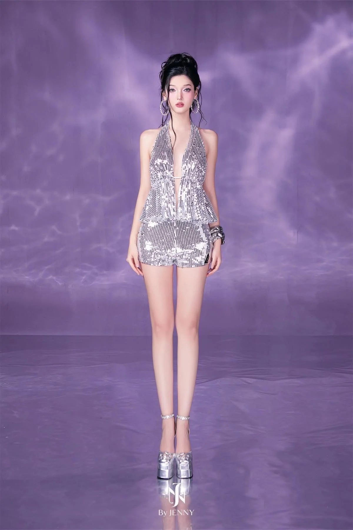 [品牌授权] By Jenny Sliver Ivy Top& Skirt Set