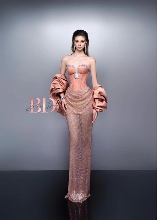 Bandage Dress Pink Diamond Set