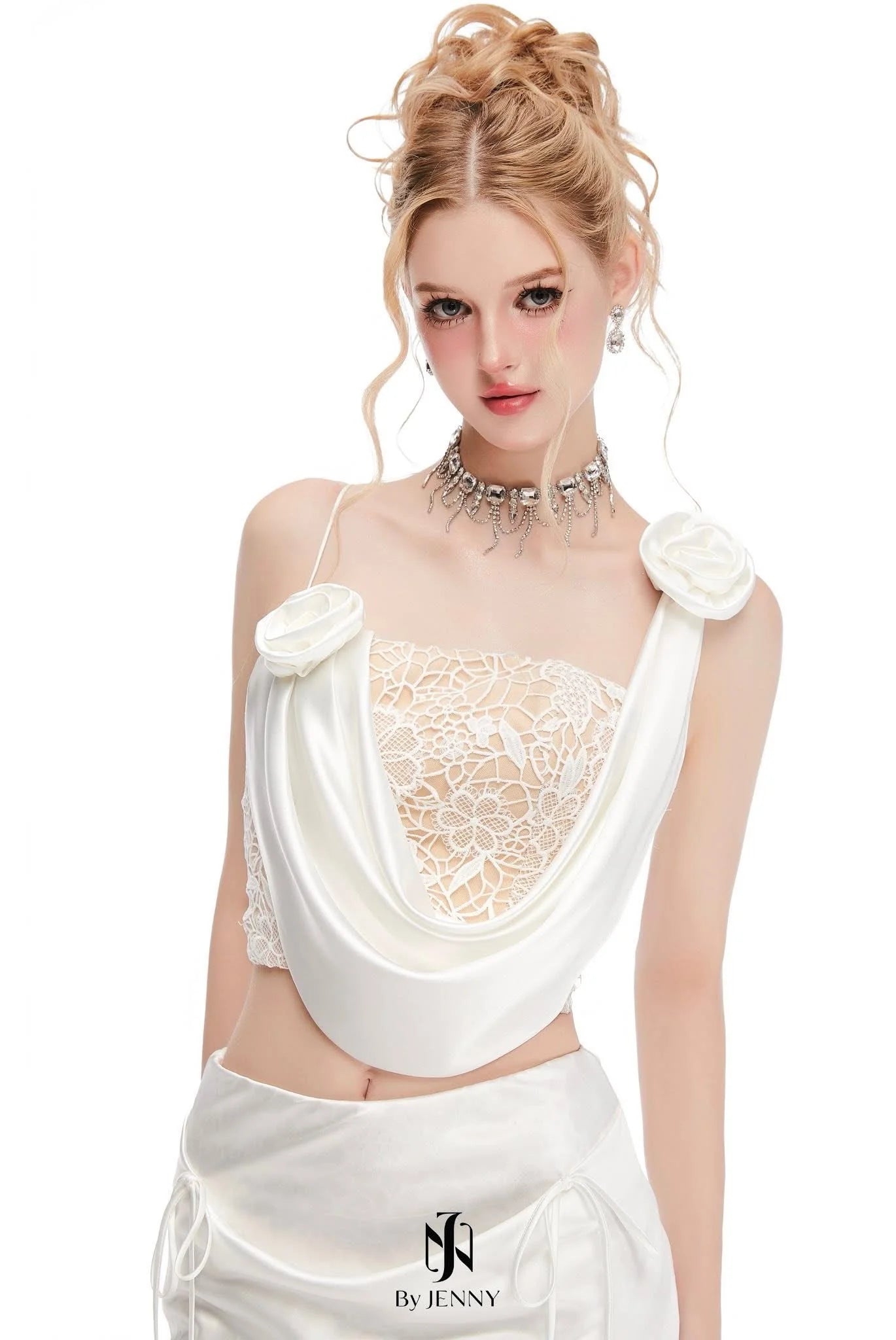 [品牌授权] BY JENNY White Rhea Flower Set