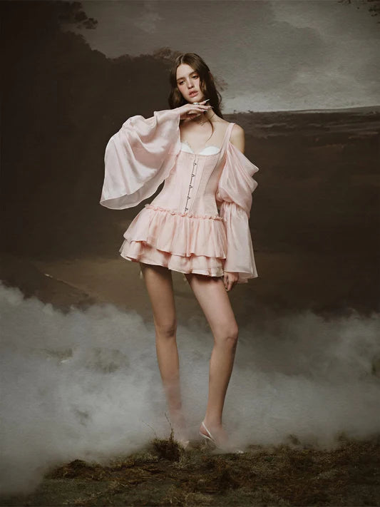 [品牌授权] LINH PHUNG Pink Calla Mini Dress