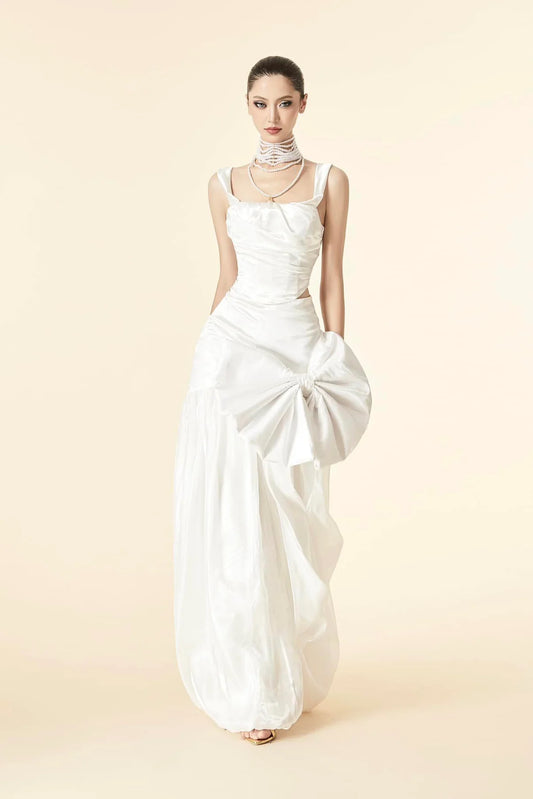 [品牌授权] MAEL FEMME WHITE BLACK KELLA TOP DRIZELLA MAXI SKIRT