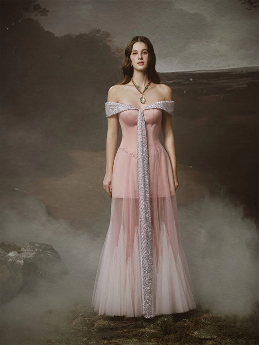 [品牌授权] LINH PHUNG Pink Rosmira Maxi Dress