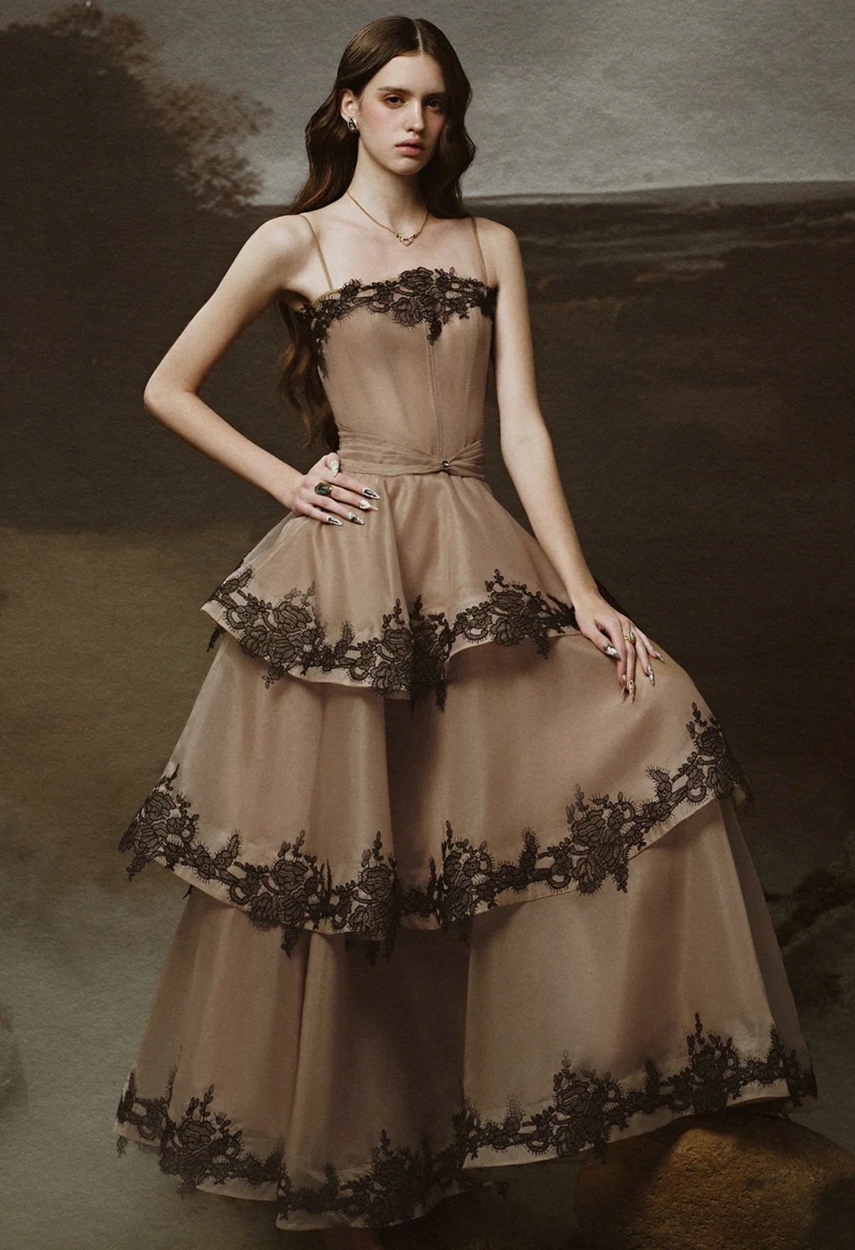 [品牌授权] LINH PHUNG Brown Roma Maxi Dress