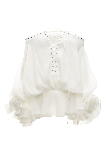 DATT [Best Seller] ORGANZA FLORRIE BLOOM BLOUSE product image