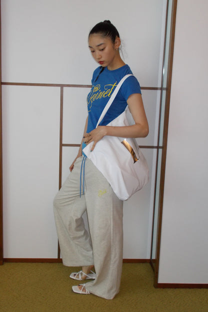 POINT LOGO SHOULDER BIG BAG IN WHITE — image 7