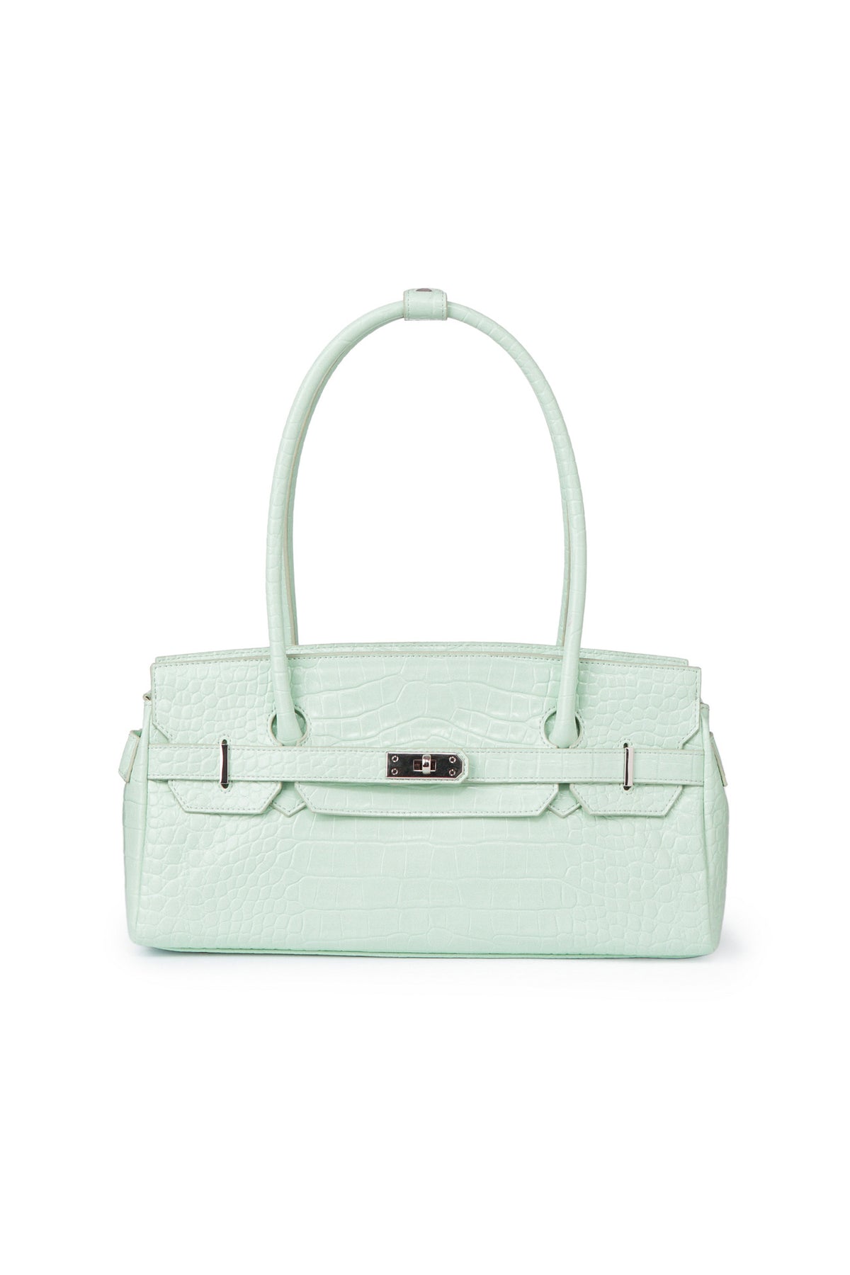 CROCODILE PATTERN TWO-WAY BAG IN MINT — image 2