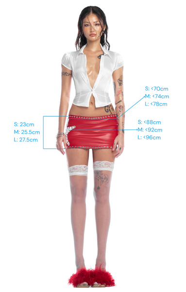 Huelleyrose TORI TOP size chart
