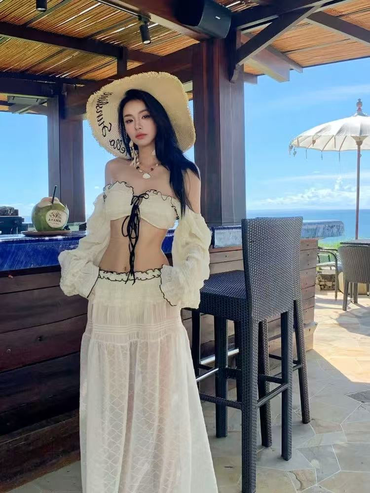Island Muse White Bikini & Maxi Skirt Set image 1