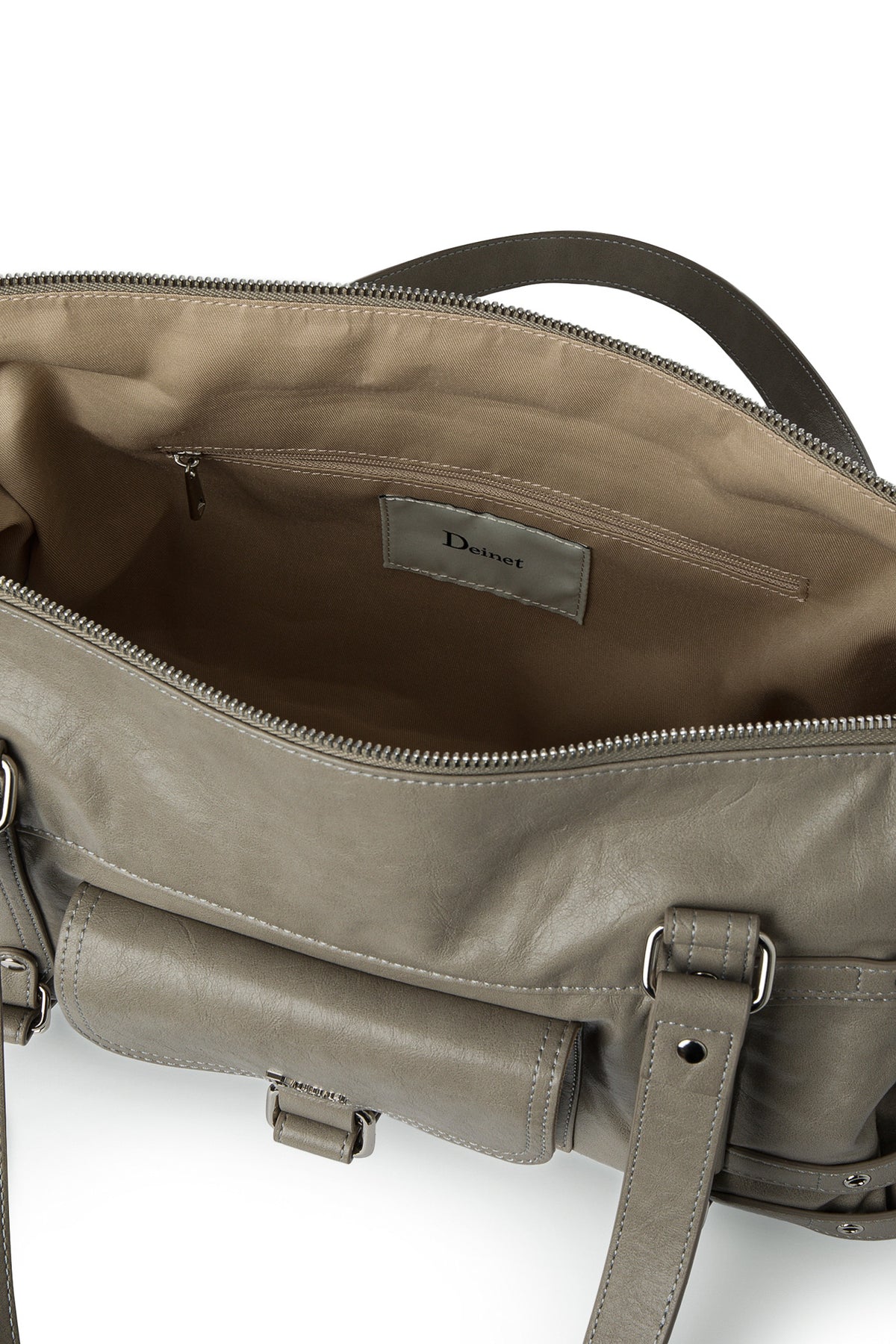 BELTED POCKET SHOULDER BAG IN GREY — image 9