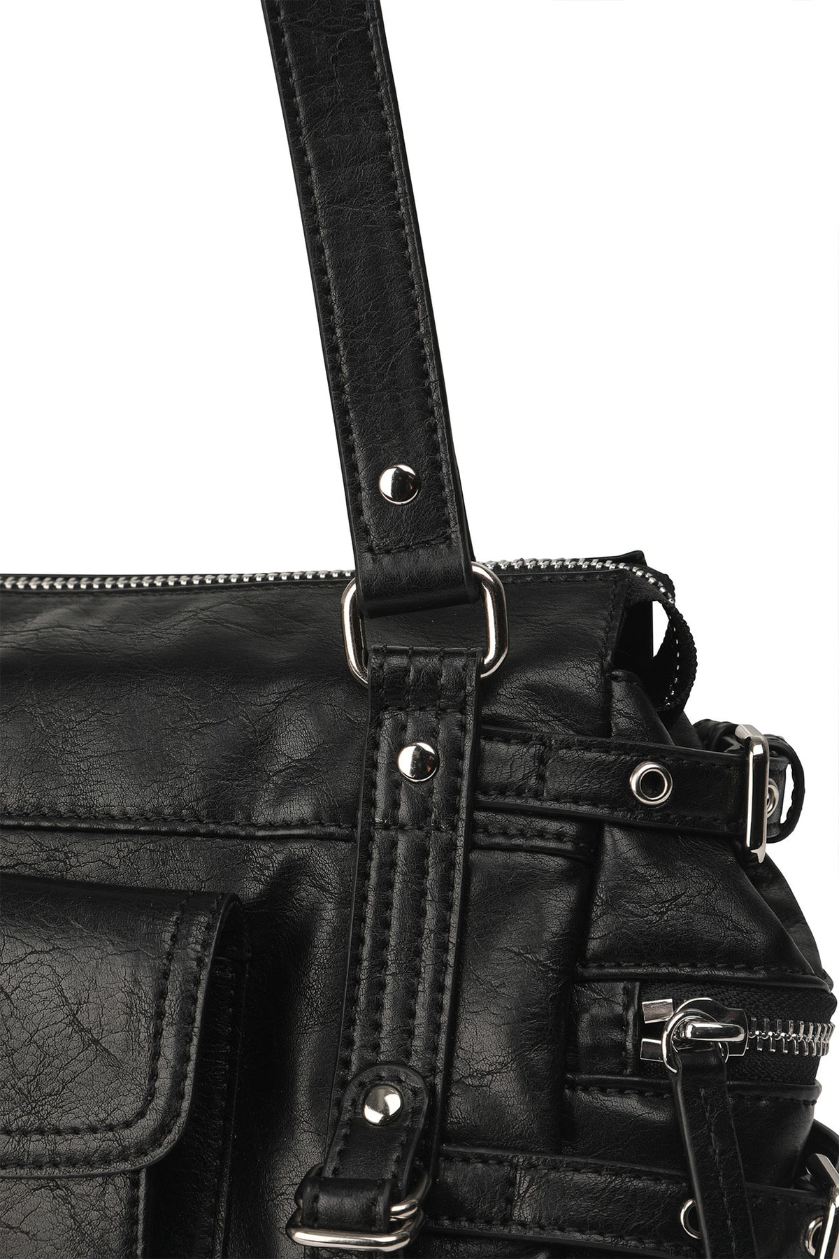 BELTED POCKET MINI SHOULDER BAG IN BLACK — image 9