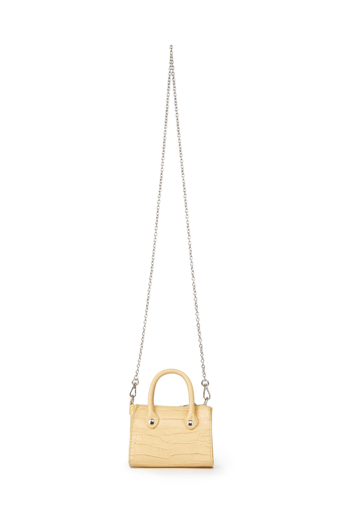 CROCODILE PATTERN CHAIN MINI BAG IN BUTTER — image 4