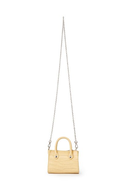 CROCODILE PATTERN CHAIN MINI BAG IN BUTTER — image 4