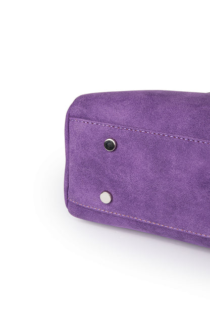 FAUX SUEDE TWO-WAY BAG IN PURPLE — image 10