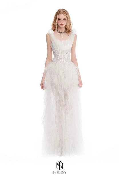 [品牌授权] BY JENNY White Rina Maxi Dress
