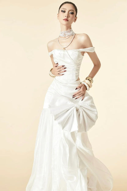 [品牌授权] MAEL FEMME WHITE BLACK KELLA TOP DRIZELLA MAXI SKIRT
