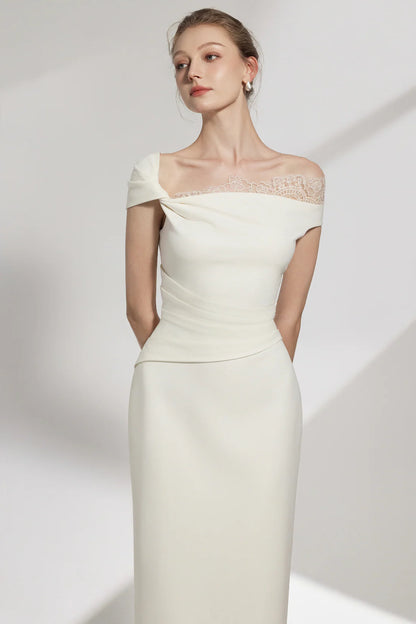 [品牌授权] BYDENIO Elysian One-shoulder Midi Dress With Lace Detail