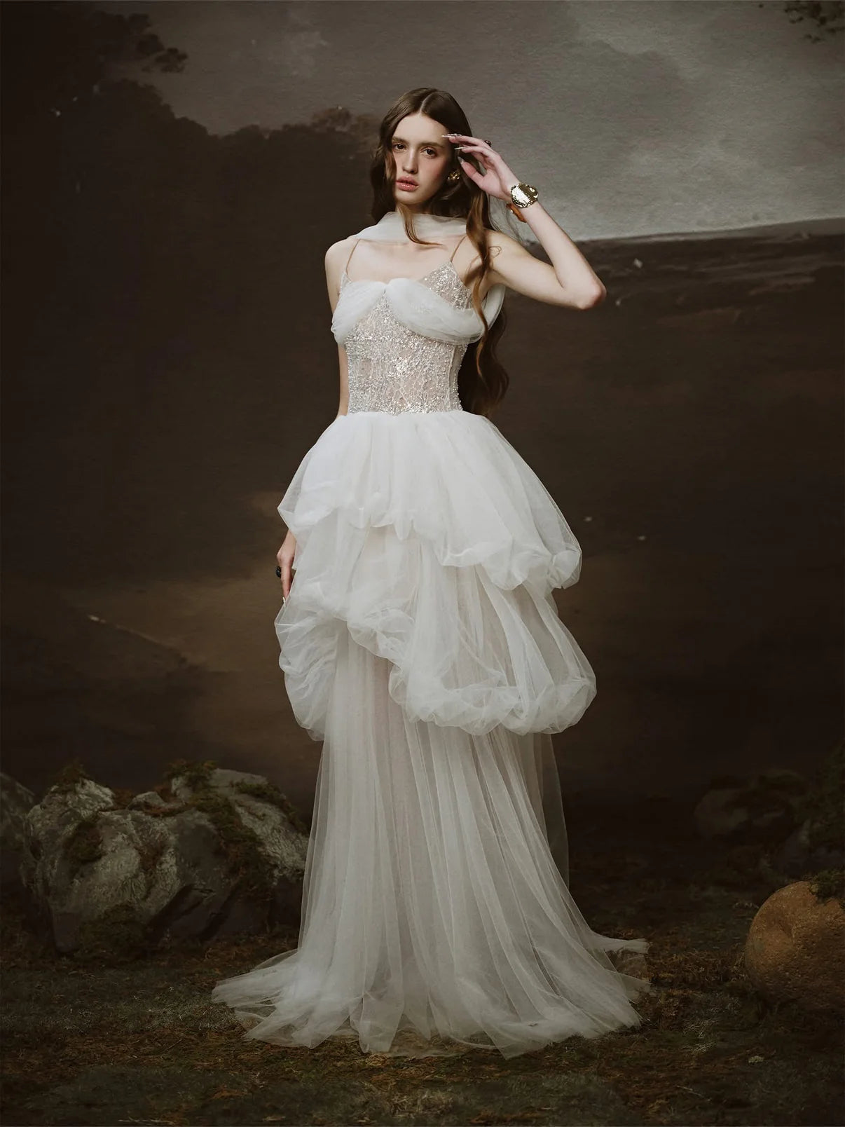 [品牌授权] LINH PHUNG White Nuvia Maxi Dress