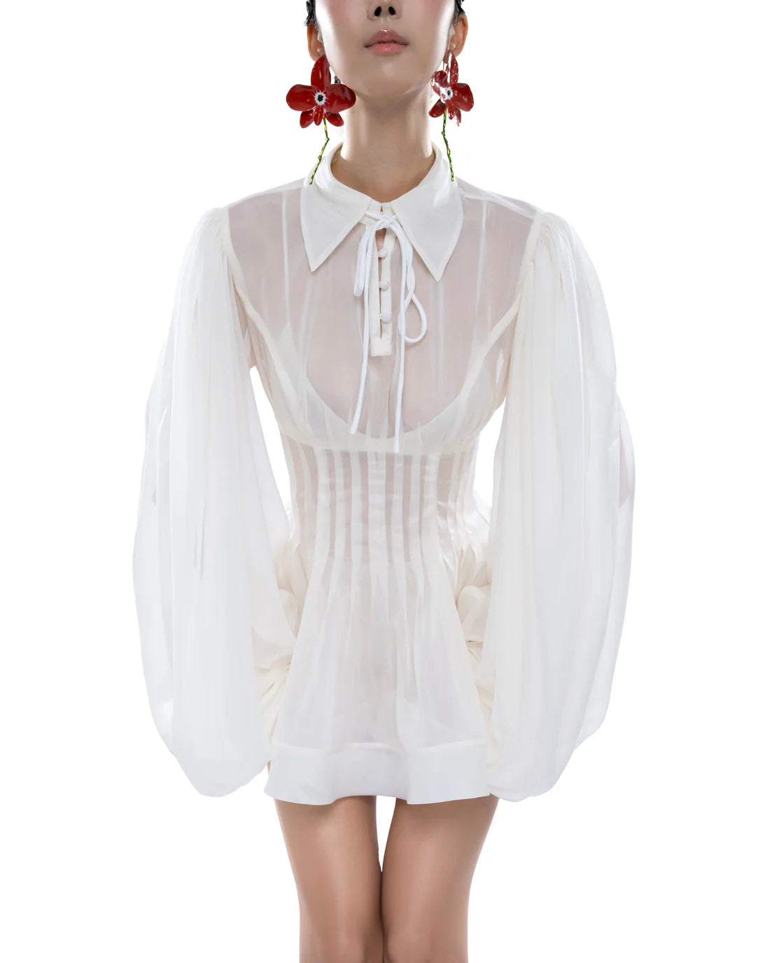 Huelleyrose Charlotte Dress-Cream