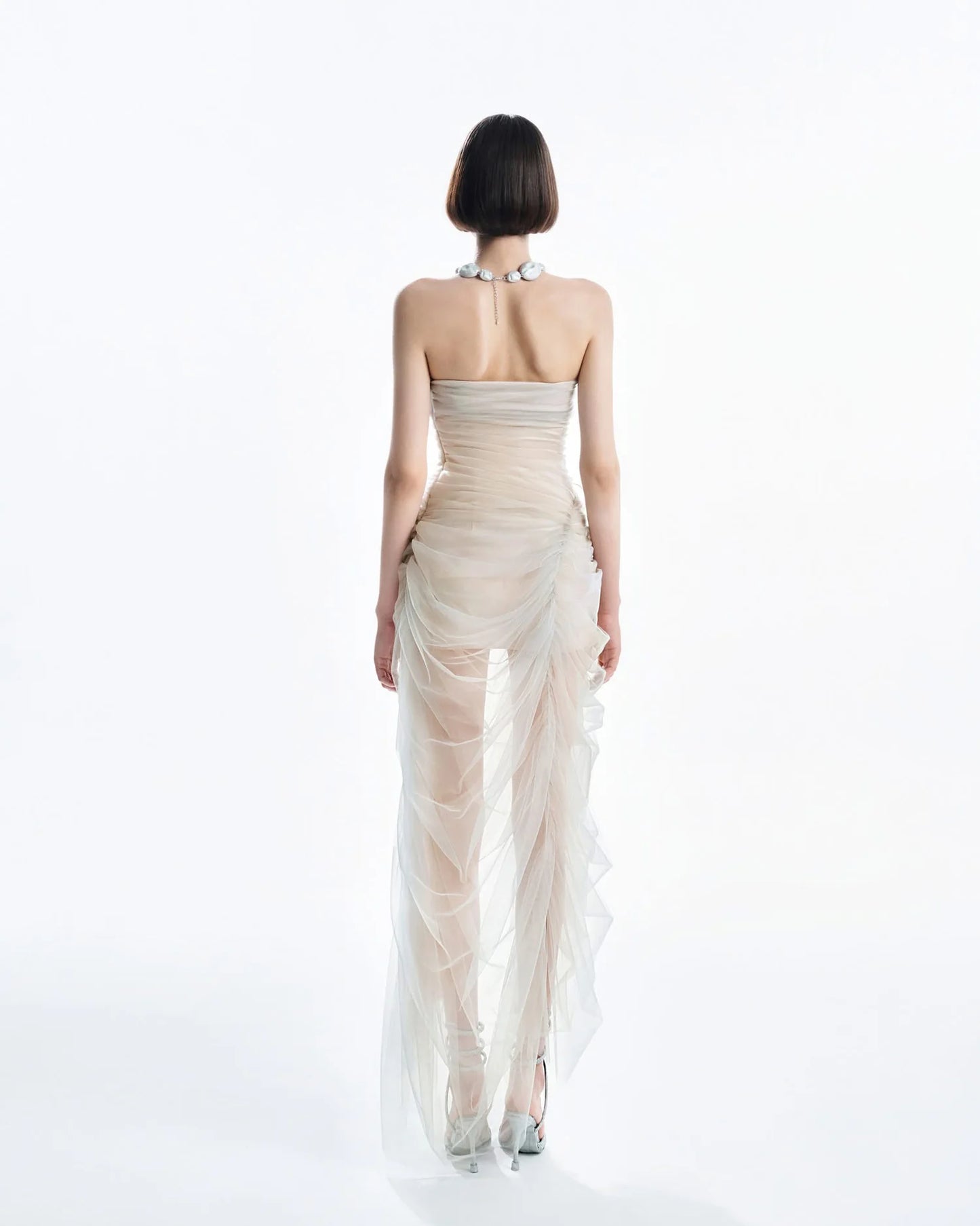 [品牌授权] MUST HAVE Strapless Color-Blocked Mesh Dress Regular price