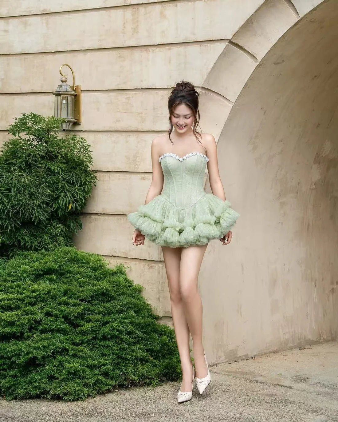 LANE Cì Bloom Dress-Green