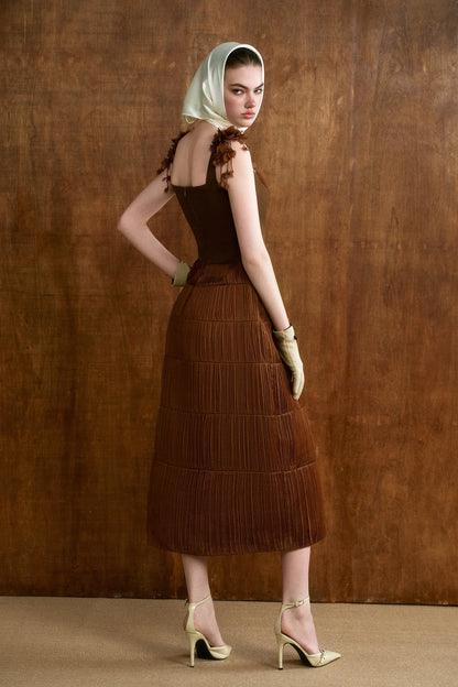CICI TERRINA Strap-Detail Midi Dress