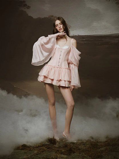 [品牌授权] LINH PHUNG Pink Calla Mini Dress