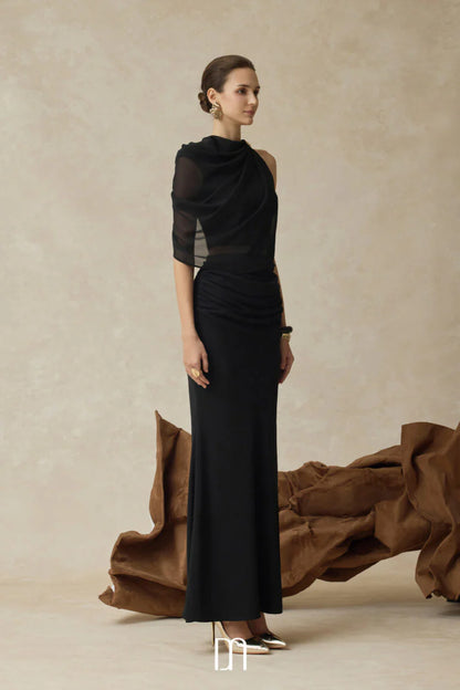 BYDENIO IN-STOCK Averi one-shoulder top & Amara midi mermaid skirt
