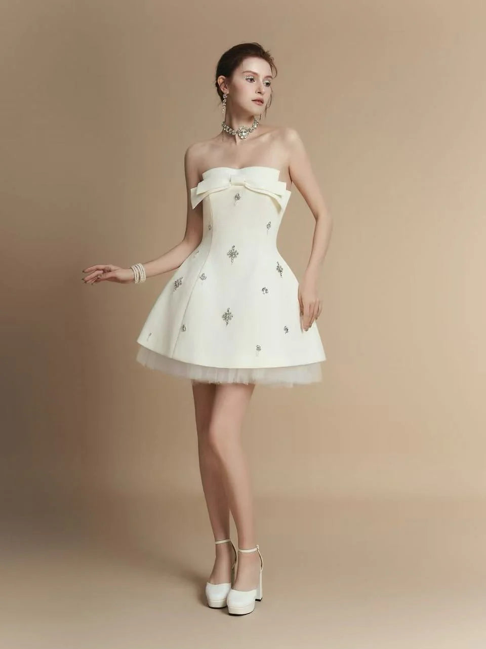 [品牌授权] LAMORIS Florence Dress - White