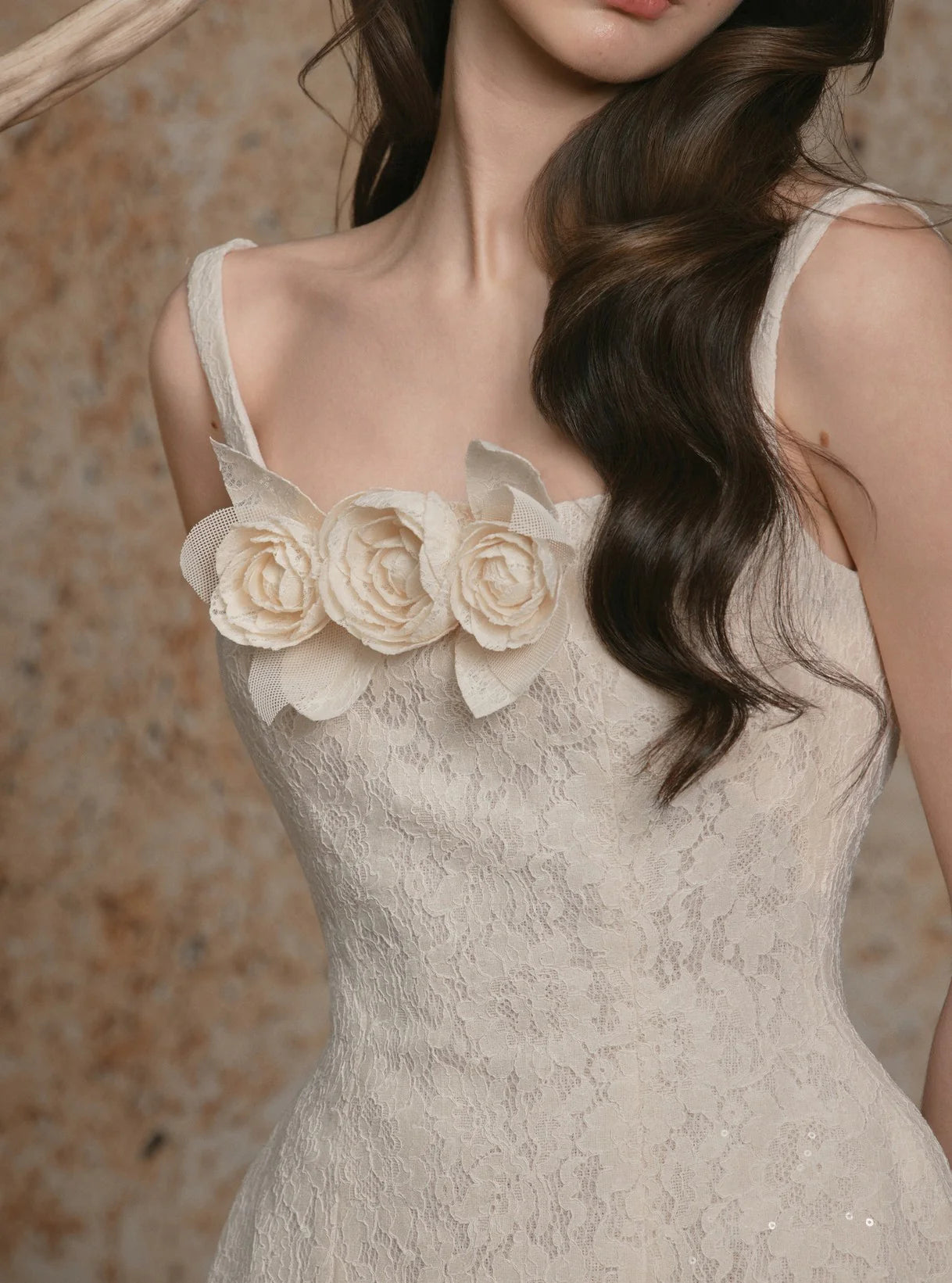 Delicate Satin Dress - CREAM WHITE