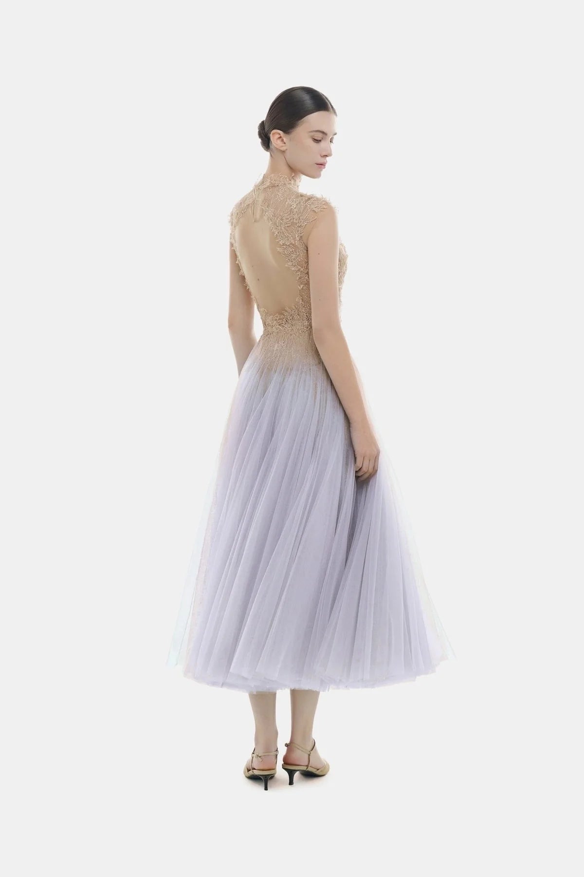 [品牌授权] MONTSAND Purple Ombré Cut-Out Lace Midi Dress