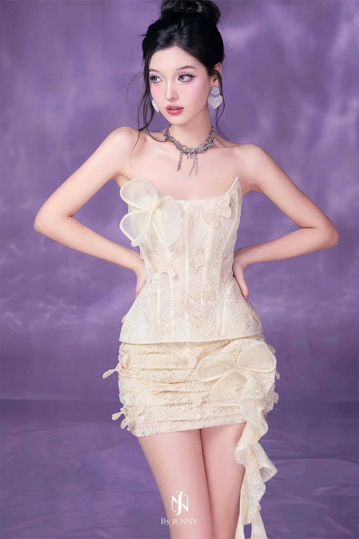 [品牌授权]By Jenny Yellow Dolia Top& Skirt