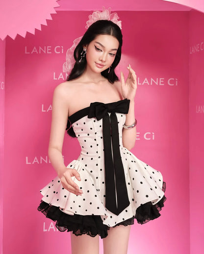 [品牌授权] LANE Cì Bunny Dress polka dot