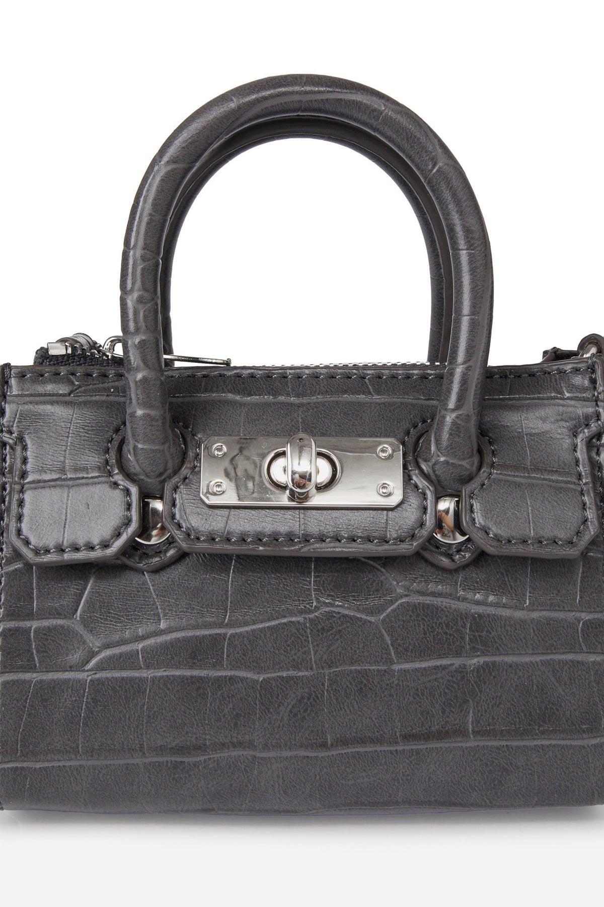CROCODILE PATTERN CHAIN MINI BAG IN CHARCOAL — image 6