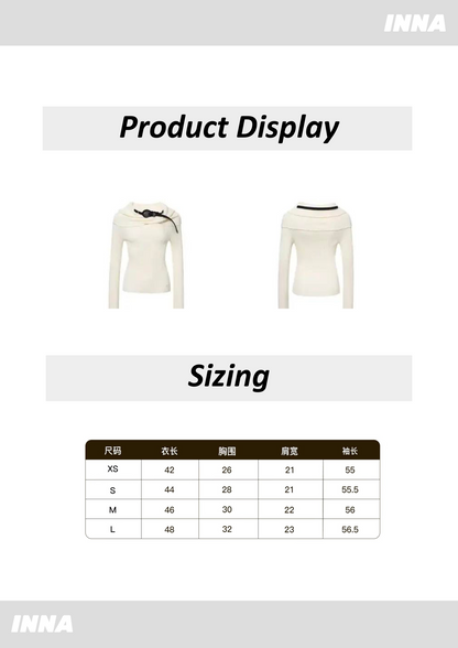 "Classic Elegance" -  Off-Shoulder Belted Cardigan