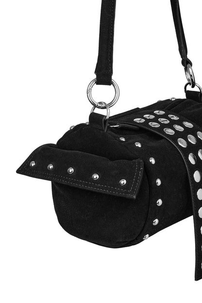 TWO-WAY STUD MINI BAG IN BLACK — image 9