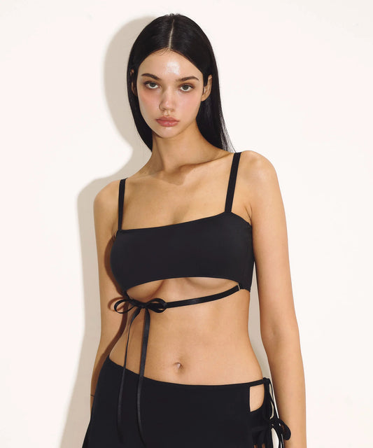 LUNE Strappy Black 3-Piece Bikini Set
