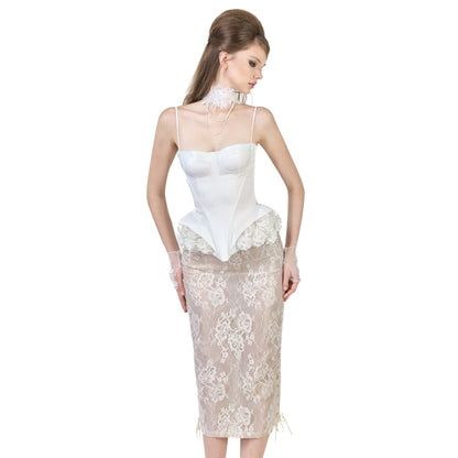 FFSD DARLING CORSET (WHITE) &  KAISA SKIRT (BEIGE) product image