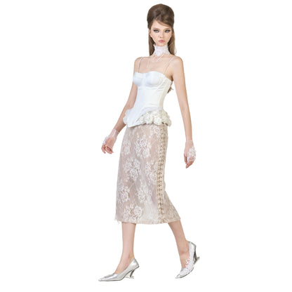 FFSD DARLING CORSET (WHITE) &  KAISA SKIRT (BEIGE) product image
