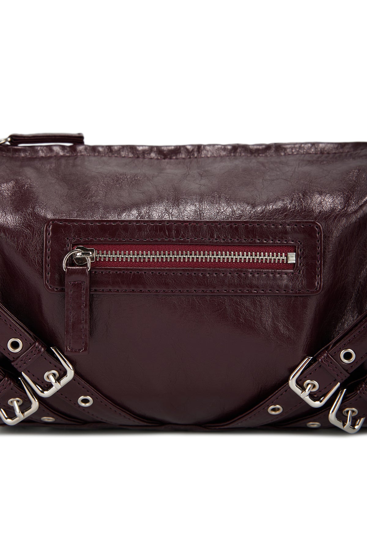 STUD POCKET BAG IN BURGUNDY — image 5